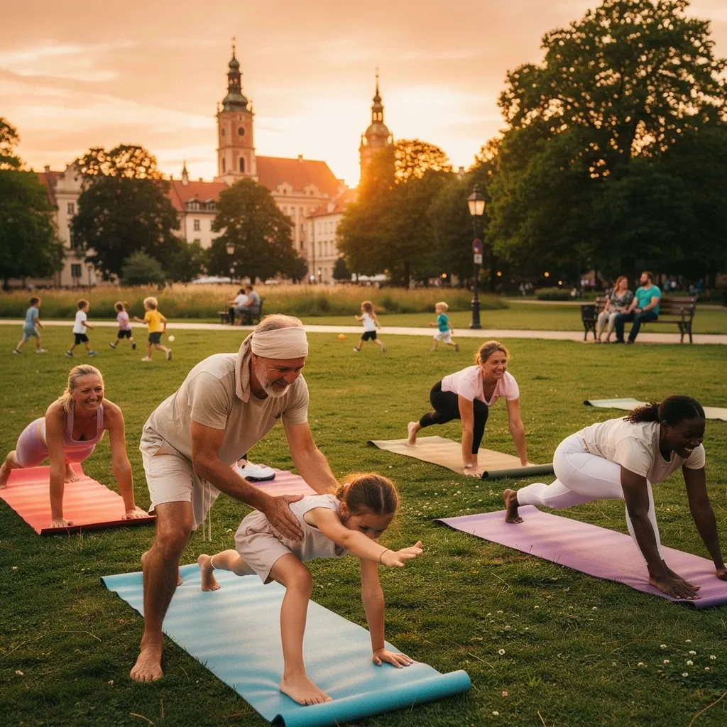 Osoba wykonująca asanę jogi poprawiającą elastyczność ciała na macie.